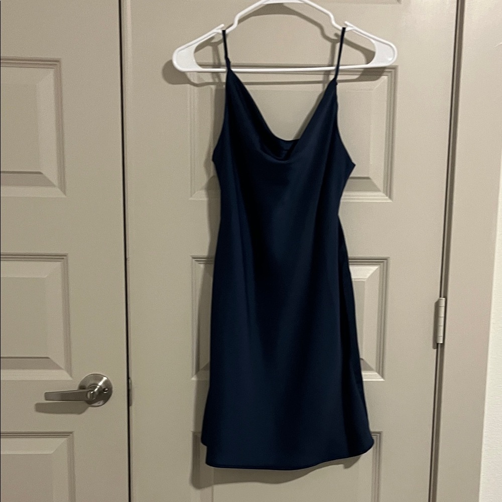Elegant Navy Blue Slip Dress
